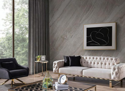 Moderne Schwarz Weiße Chesterfield Sofagarnitur Edelstahl Möbel Stilvoll 3+1